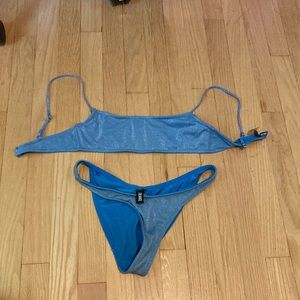 Sparkly blue triangl bikini